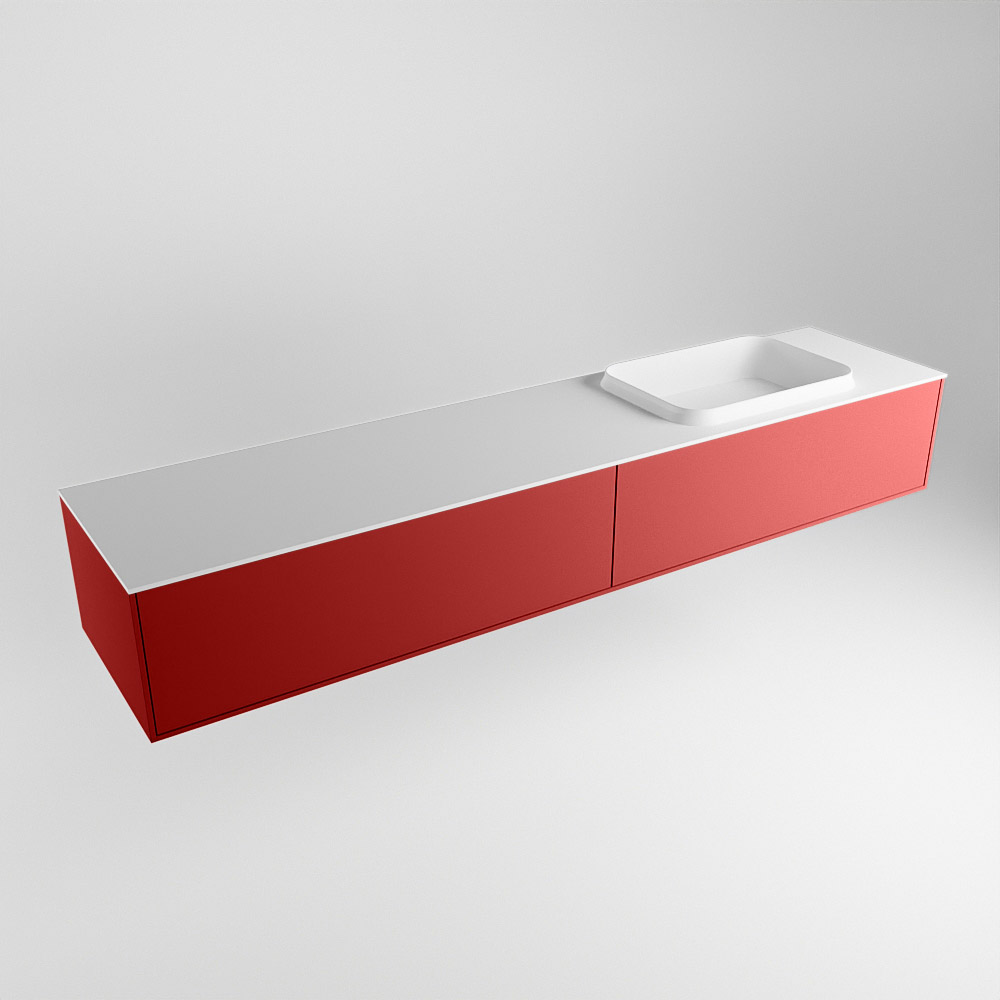 MONDIAZ ERIN 200cm mueble de baño color Fire 2 cajones. Lavabo RIDGE Derecho sin orificio color Talc. 4 MONDIAZ ERIN 200cm mueble de baño color Fire 2 cajones. Lavabo RIDGE Derecho sin orificio color Talc. - Imagen 4