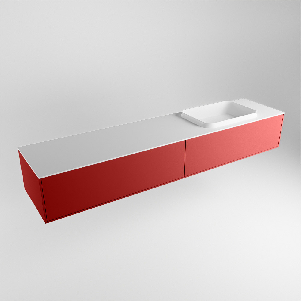 MONDIAZ ERIN 200cm mueble de baño color Fire 2 cajones. Lavabo RIDGE Derecho 1 orificio color Talc. 4 MONDIAZ ERIN 200cm mueble de baño color Fire 2 cajones. Lavabo RIDGE Derecho 1 orificio color Talc. - Imagen 4