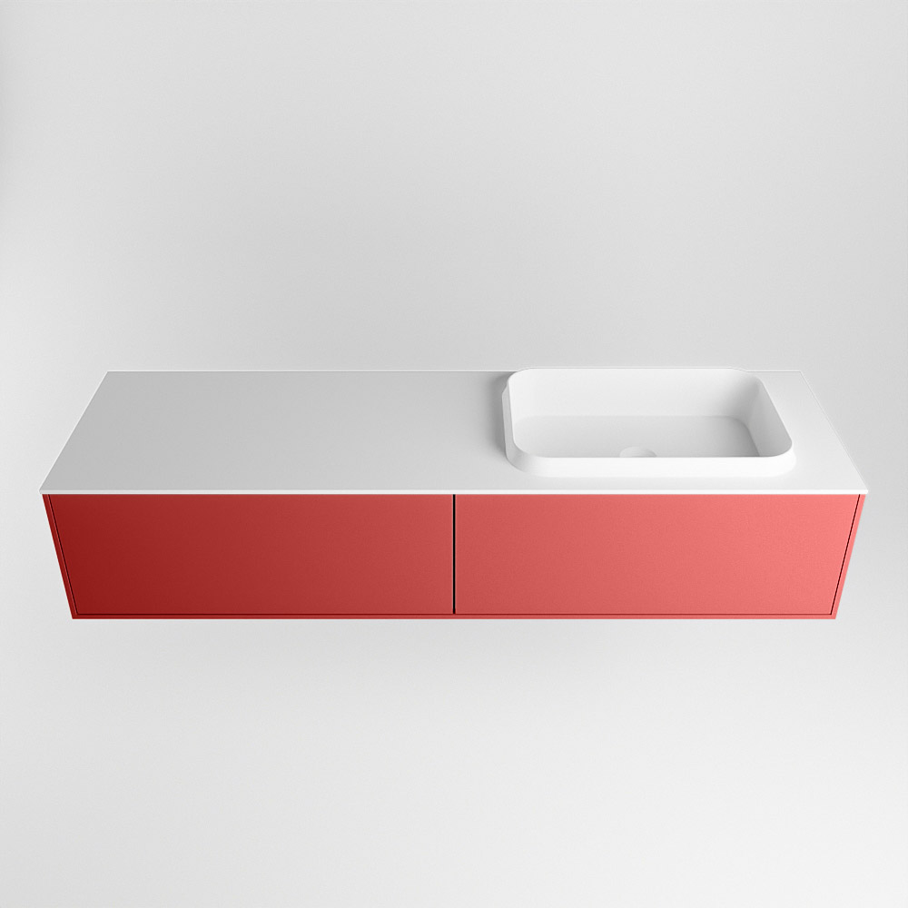 MONDIAZ ERIN 150cm mueble de baño color Fire 2 cajones. Lavabo RIDGE Derecho sin orificio color Talc. 5 MONDIAZ ERIN 150cm mueble de baño color Fire 2 cajones. Lavabo RIDGE Derecho sin orificio color Talc. - Imagen 5