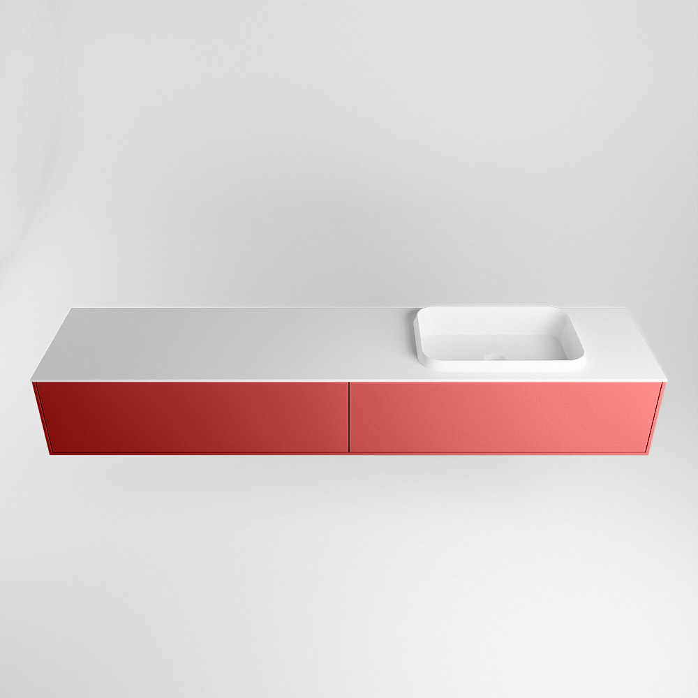 MONDIAZ ERIN 200cm mueble de baño color Fire 2 cajones. Lavabo RIDGE Derecho sin orificio color Talc. 5 MONDIAZ ERIN 200cm mueble de baño color Fire 2 cajones. Lavabo RIDGE Derecho sin orificio color Talc. - Imagen 5