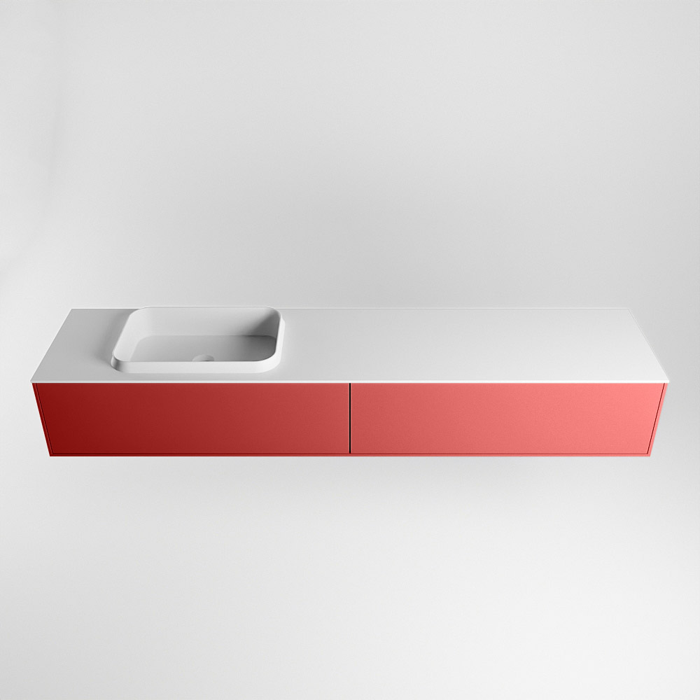 MONDIAZ ERIN 200cm mueble de baño color Fire 2 cajones. Lavabo RIDGE Izquierda 1 orificio color Talc. 5 MONDIAZ ERIN 200cm mueble de baño color Fire 2 cajones. Lavabo RIDGE Izquierda 1 orificio color Talc. - Imagen 5