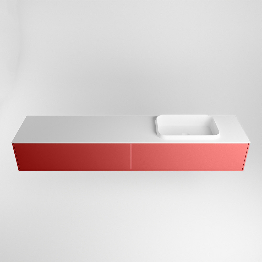 MONDIAZ ERIN 200cm mueble de baño color Fire 2 cajones. Lavabo RIDGE Derecho 1 orificio color Talc. 5 MONDIAZ ERIN 200cm mueble de baño color Fire 2 cajones. Lavabo RIDGE Derecho 1 orificio color Talc. - Imagen 5