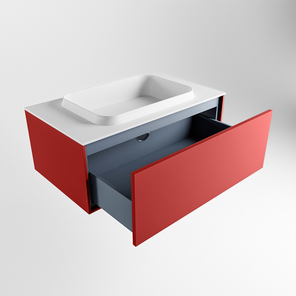 MONDIAZ ERIN 80cm mueble de baño color Fire 1 cajón. Lavabo RIDGE Centro 1 orificio color Talc. 6 MONDIAZ ERIN 80cm mueble de baño color Fire 1 cajón. Lavabo RIDGE Centro 1 orificio color Talc. - Imagen 6