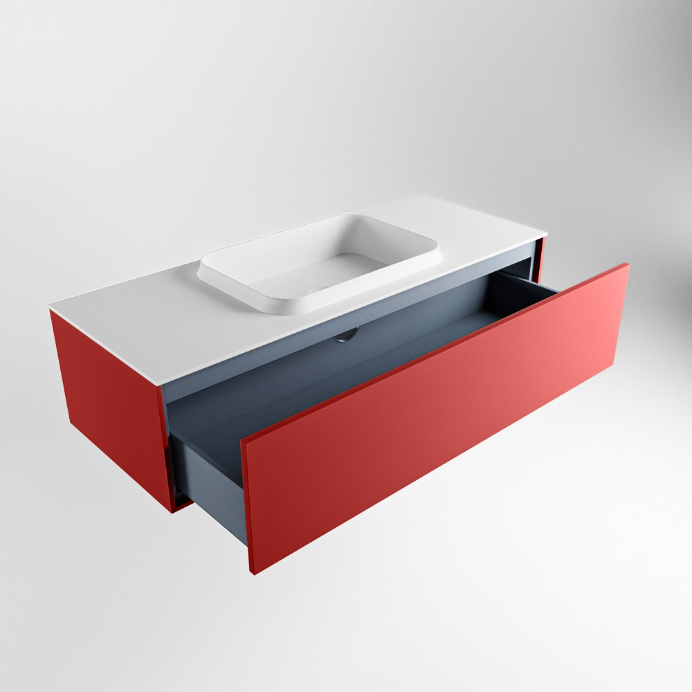 MONDIAZ ERIN 120cm mueble de baño color Fire 1 cajón. Lavabo RIDGE Centro sin orificio color Talc. 6 MONDIAZ ERIN 120cm mueble de baño color Fire 1 cajón. Lavabo RIDGE Centro sin orificio color Talc. - Imagen 6