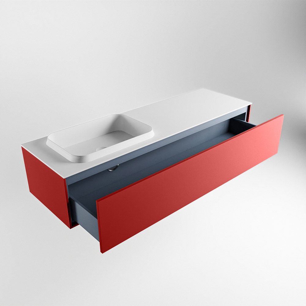 MONDIAZ ERIN 150cm mueble de baño color Fire 1 cajón. Lavabo RIDGE Izquierda sin orificio color Talc. 6 MONDIAZ ERIN 150cm mueble de baño color Fire 1 cajón. Lavabo RIDGE Izquierda sin orificio color Talc. - Imagen 6