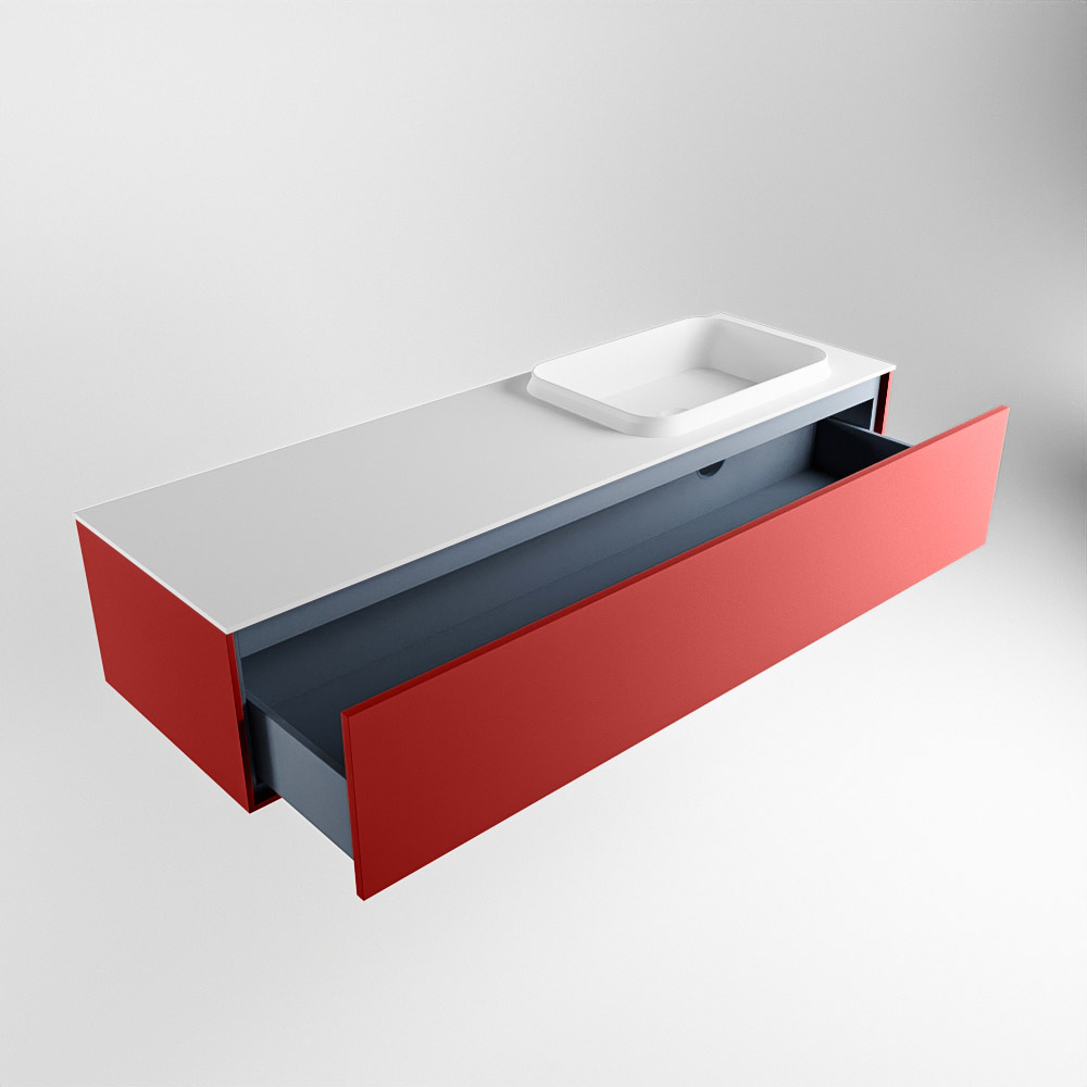 MONDIAZ ERIN 150cm mueble de baño color Fire 1 cajón. Lavabo RIDGE Derecho 1 orificio color Talc. 6 MONDIAZ ERIN 150cm mueble de baño color Fire 1 cajón. Lavabo RIDGE Derecho 1 orificio color Talc. - Imagen 6