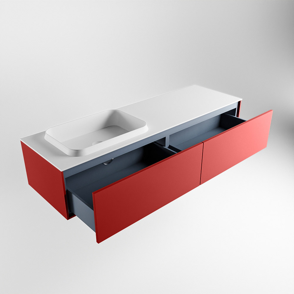 MONDIAZ ERIN 150cm mueble de baño color Fire 2 cajones. Lavabo RIDGE Izquierda sin orificio color Talc. 6 MONDIAZ ERIN 150cm mueble de baño color Fire 2 cajones. Lavabo RIDGE Izquierda sin orificio color Talc. - Imagen 6