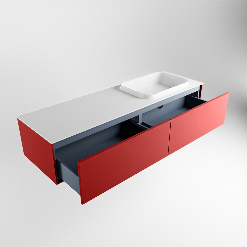 MONDIAZ ERIN 150cm mueble de baño color Fire 2 cajones. Lavabo RIDGE Derecho sin orificio color Talc. 6 MONDIAZ ERIN 150cm mueble de baño color Fire 2 cajones. Lavabo RIDGE Derecho sin orificio color Talc. - Imagen 6