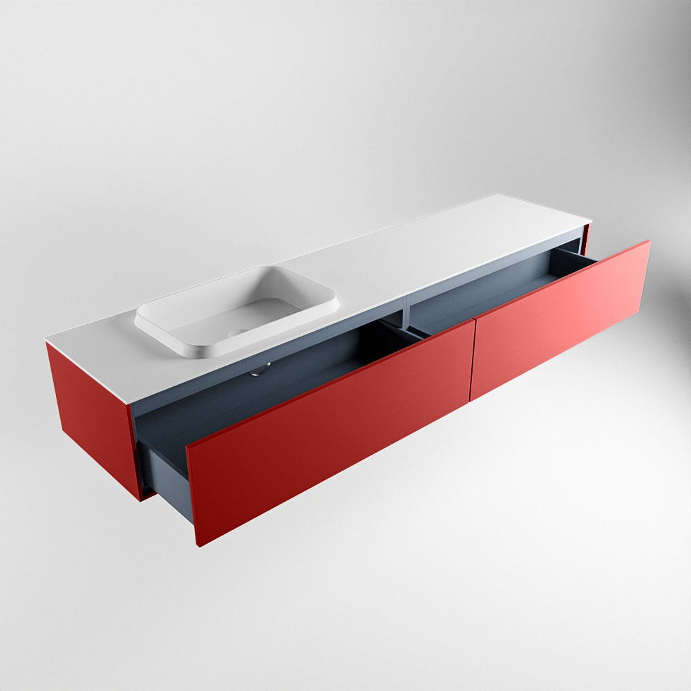MONDIAZ ERIN 200cm mueble de baño color Fire 2 cajones. Lavabo RIDGE Izquierda 1 orificio color Talc. 6 MONDIAZ ERIN 200cm mueble de baño color Fire 2 cajones. Lavabo RIDGE Izquierda 1 orificio color Talc. - Imagen 6