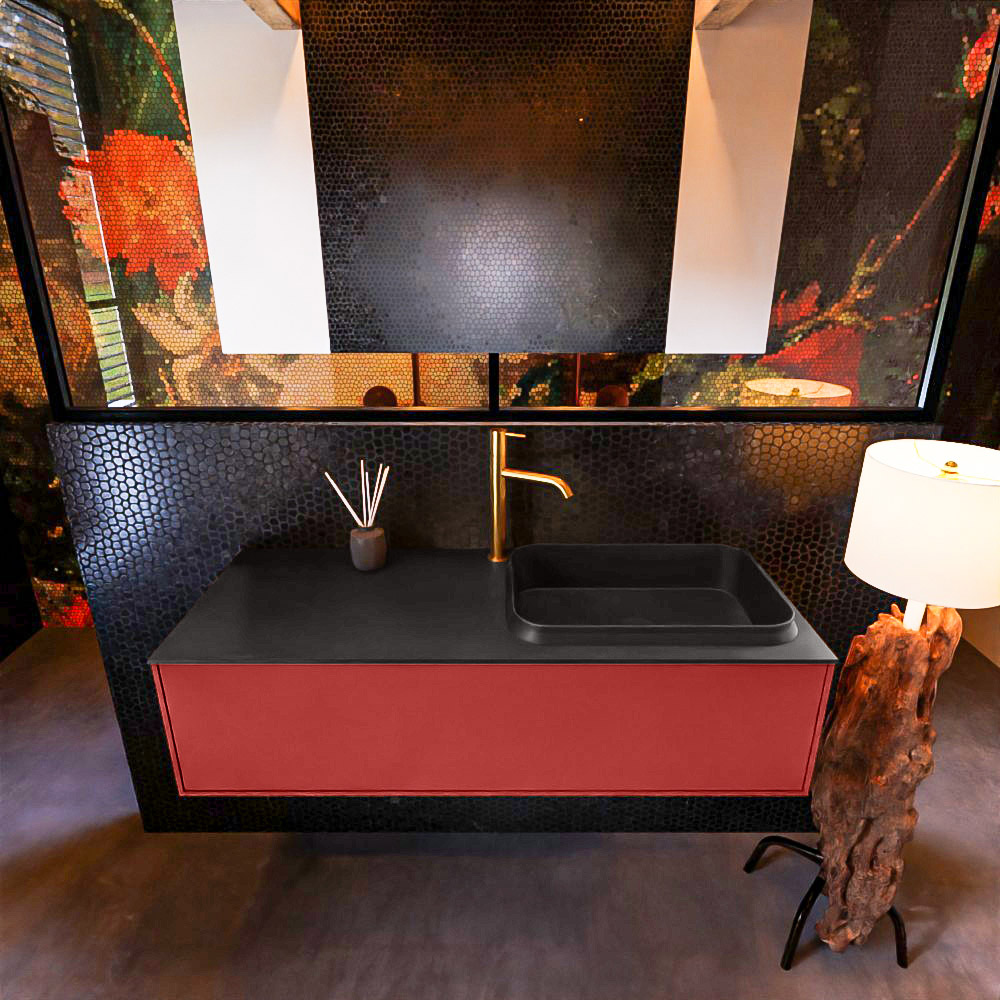 MONDIAZ ERIN 120cm mueble de baño color Fire 1 cajón. Lavabo RIDGE Derecho 1 orificio color Urban. 3 MONDIAZ ERIN 120cm mueble de baño color Fire 1 cajón. Lavabo RIDGE Derecho 1 orificio color Urban. - Imagen 3