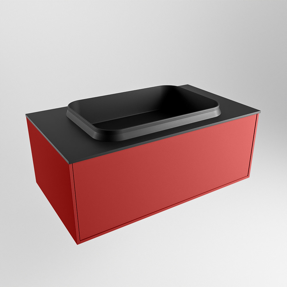 MONDIAZ ERIN 80cm mueble de baño color Fire 1 cajón. Lavabo RIDGE Centro 1 orificio color Urban. 4 MONDIAZ ERIN 80cm mueble de baño color Fire 1 cajón. Lavabo RIDGE Centro 1 orificio color Urban. - Imagen 4