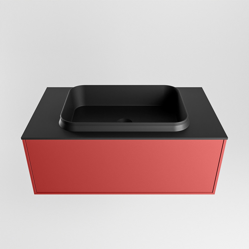 MONDIAZ ERIN 80cm mueble de baño color Fire 1 cajón. Lavabo RIDGE Centro 1 orificio color Urban. 5 MONDIAZ ERIN 80cm mueble de baño color Fire 1 cajón. Lavabo RIDGE Centro 1 orificio color Urban. - Imagen 5