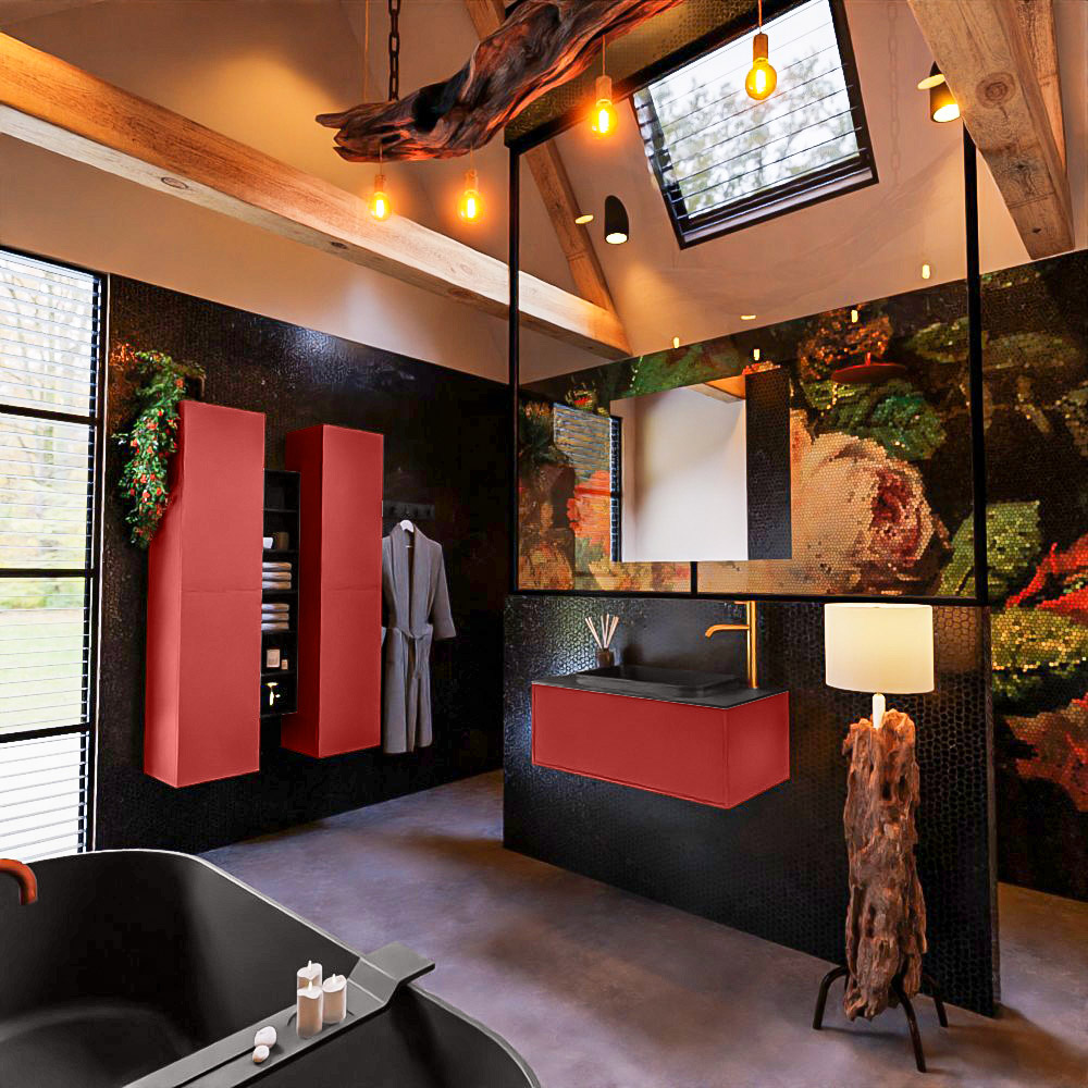 MONDIAZ ERIN 80cm mueble de baño color Fire 1 cajón. Lavabo RIDGE Centro 1 orificio color Urban. 2 MONDIAZ ERIN 80cm mueble de baño color Fire 1 cajón. Lavabo RIDGE Centro 1 orificio color Urban. - Imagen 2