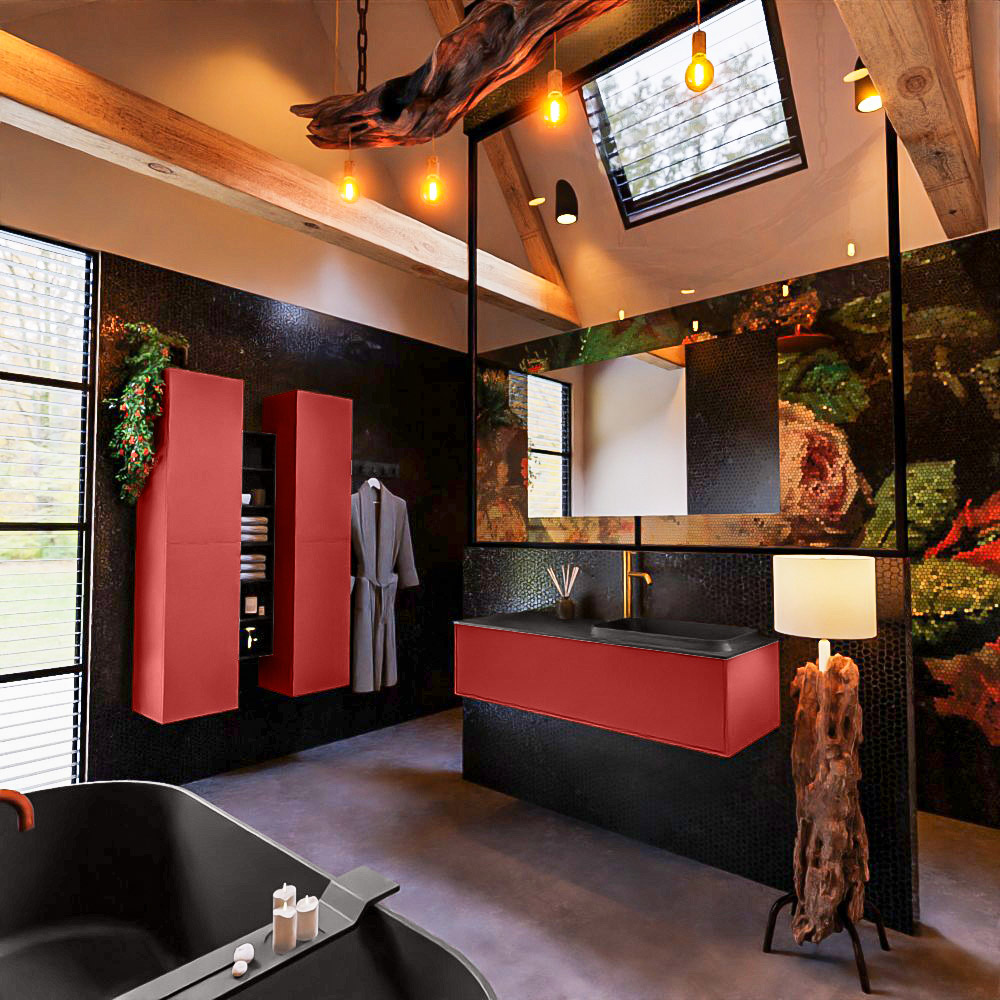 MONDIAZ ERIN 120cm mueble de baño color Fire 1 cajón. Lavabo RIDGE Derecho 1 orificio color Urban. 2 MONDIAZ ERIN 120cm mueble de baño color Fire 1 cajón. Lavabo RIDGE Derecho 1 orificio color Urban. - Imagen 2