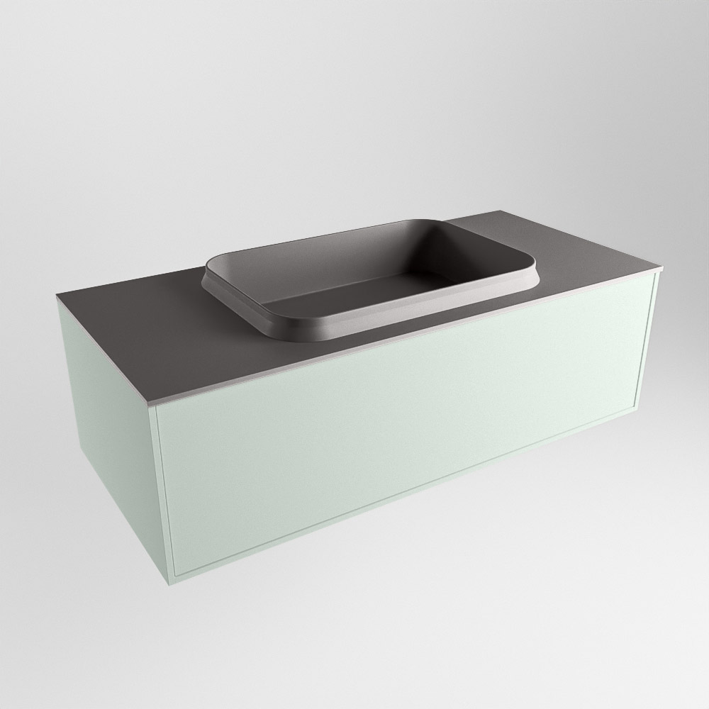 MONDIAZ ERIN 100cm mueble de baño color Greey 1 cajón. Lavabo RIDGE Centro sin orificio color Dark Grey. 4 MONDIAZ ERIN 100cm mueble de baño color Greey 1 cajón. Lavabo RIDGE Centro sin orificio color Dark Grey. - Imagen 4