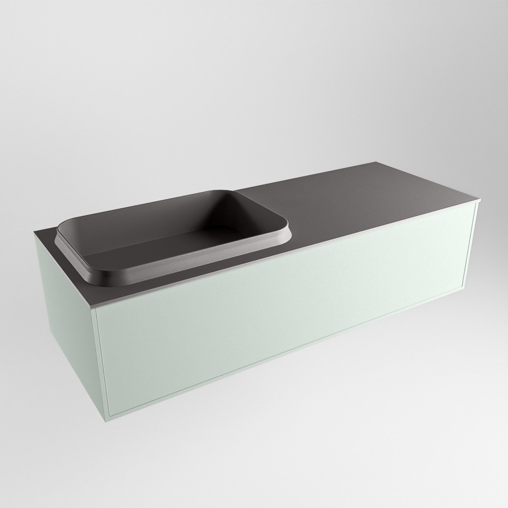 MONDIAZ ERIN 120cm mueble de baño color Greey 1 cajón. Lavabo RIDGE Izquierda sin orificio color Dark Grey. 4 MONDIAZ ERIN 120cm mueble de baño color Greey 1 cajón. Lavabo RIDGE Izquierda sin orificio color Dark Grey. - Imagen 4