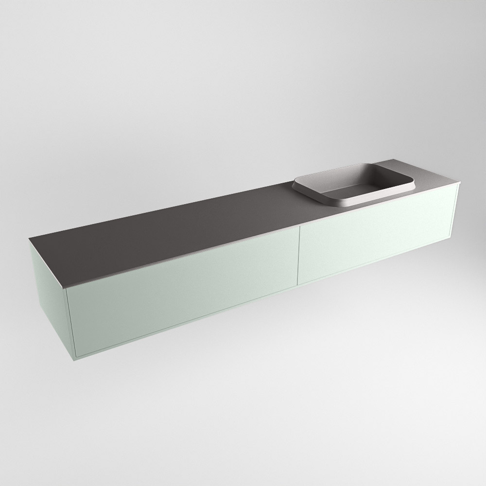MONDIAZ ERIN 200cm mueble de baño color Greey 2 cajones. Lavabo RIDGE Derecho sin orificio color Dark Grey. 4 MONDIAZ ERIN 200cm mueble de baño color Greey 2 cajones. Lavabo RIDGE Derecho sin orificio color Dark Grey. - Imagen 4