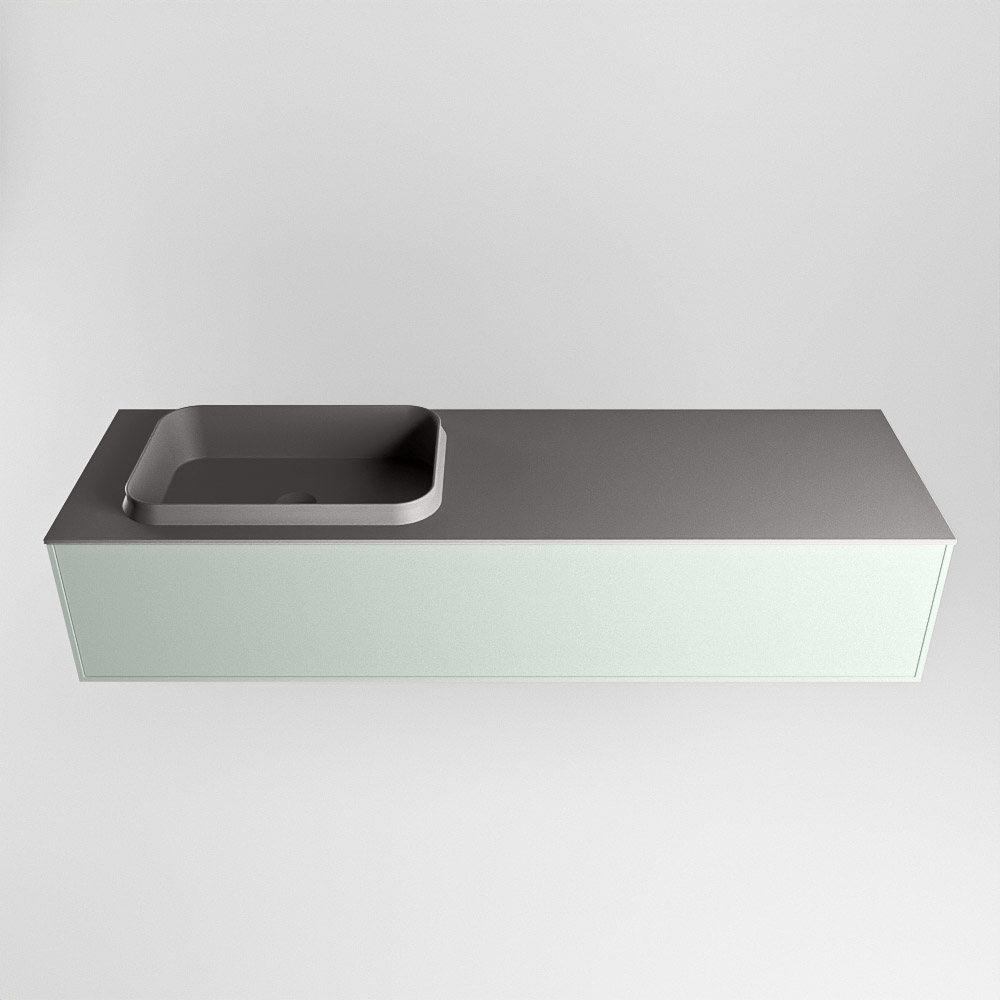 MONDIAZ ERIN 150cm mueble de baño color Greey 1 cajón. Lavabo RIDGE Izquierda sin orificio color Dark Grey. 5 MONDIAZ ERIN 150cm mueble de baño color Greey 1 cajón. Lavabo RIDGE Izquierda sin orificio color Dark Grey. - Imagen 5