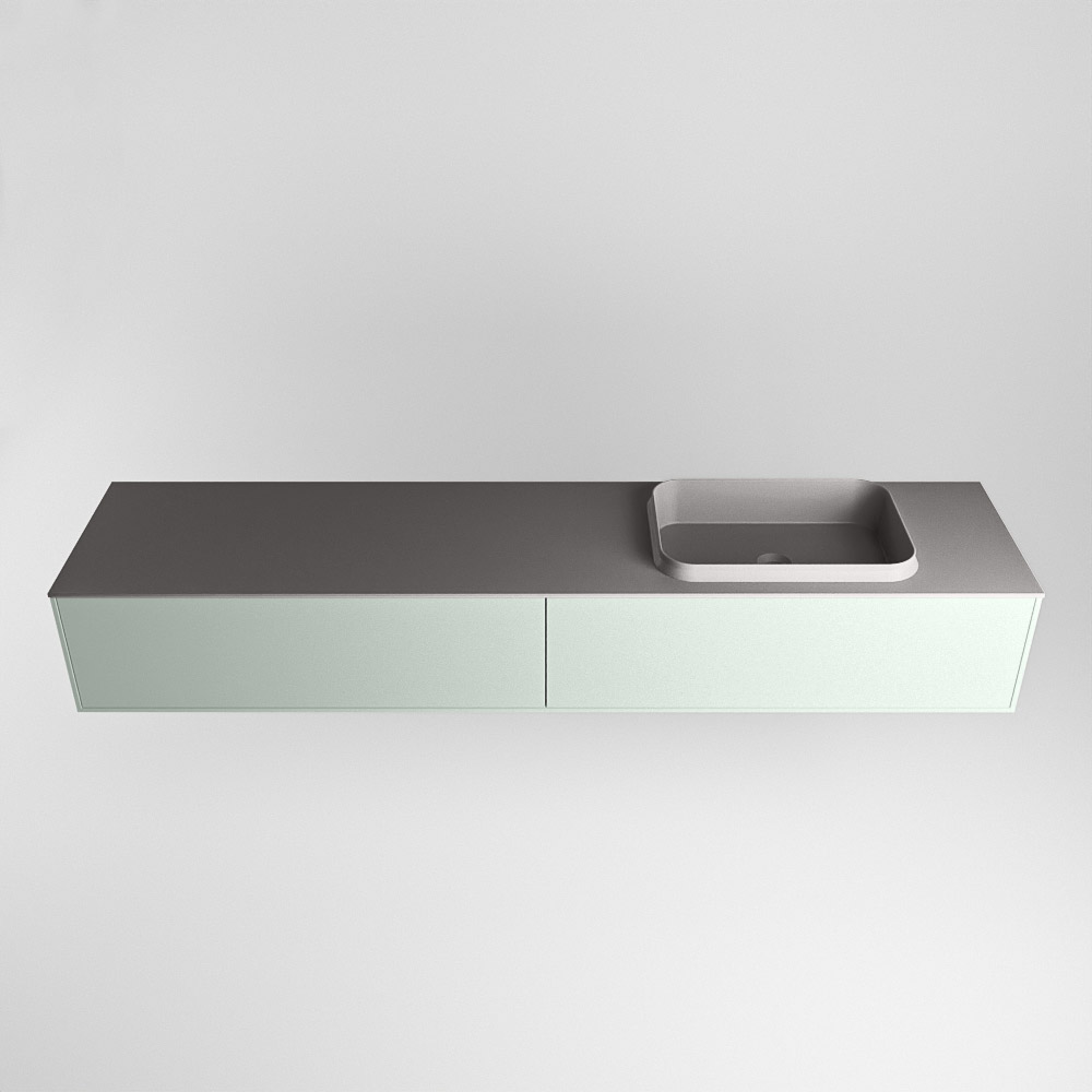 MONDIAZ ERIN 200cm mueble de baño color Greey 2 cajones. Lavabo RIDGE Derecho sin orificio color Dark Grey. 5 MONDIAZ ERIN 200cm mueble de baño color Greey 2 cajones. Lavabo RIDGE Derecho sin orificio color Dark Grey. - Imagen 5