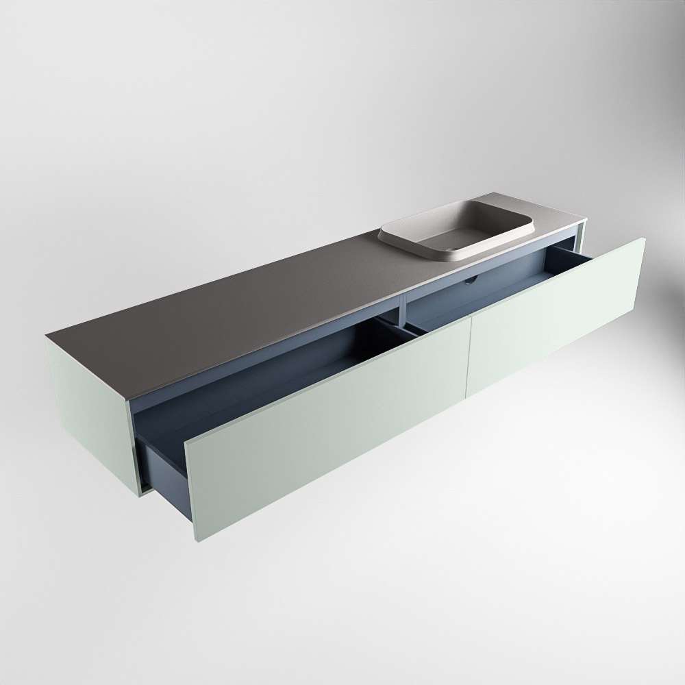 MONDIAZ ERIN 200cm mueble de baño color Greey 2 cajones. Lavabo RIDGE Derecho sin orificio color Dark Grey. 6 MONDIAZ ERIN 200cm mueble de baño color Greey 2 cajones. Lavabo RIDGE Derecho sin orificio color Dark Grey. - Imagen 6