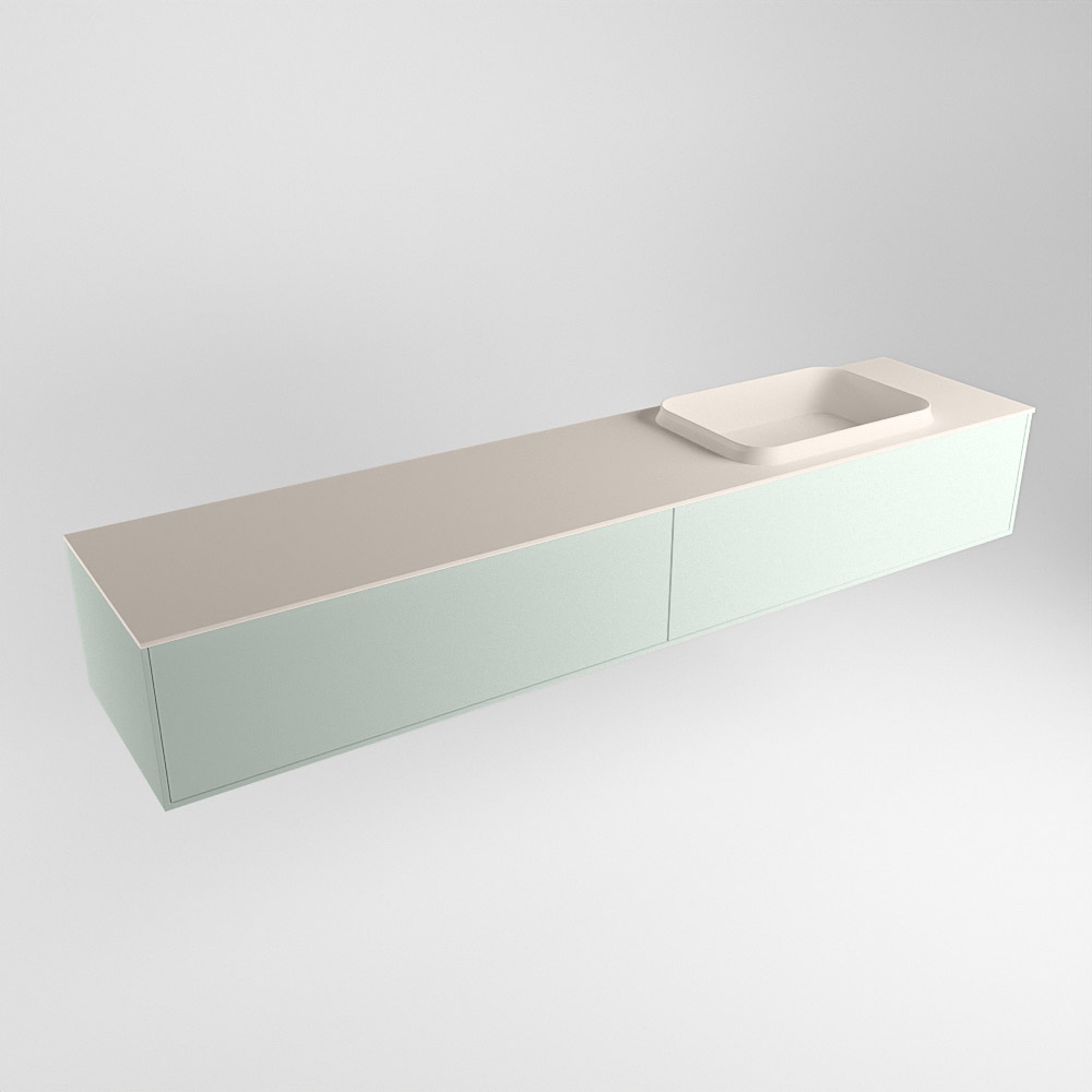 MONDIAZ ERIN 200cm mueble de baño color Greey 2 cajones. Lavabo RIDGE Derecho 1 orificio color Linen. 4 MONDIAZ ERIN 200cm mueble de baño color Greey 2 cajones. Lavabo RIDGE Derecho 1 orificio color Linen. - Imagen 4