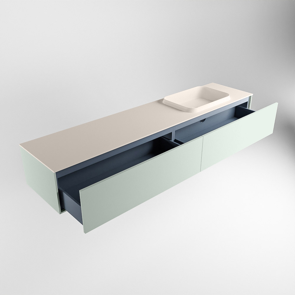 MONDIAZ ERIN 200cm mueble de baño color Greey 2 cajones. Lavabo RIDGE Derecho 1 orificio color Linen. 6 MONDIAZ ERIN 200cm mueble de baño color Greey 2 cajones. Lavabo RIDGE Derecho 1 orificio color Linen. - Imagen 6