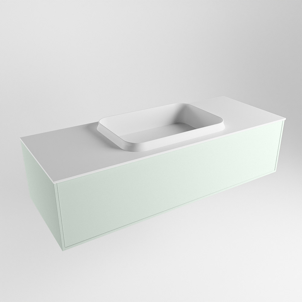 MONDIAZ ERIN 120cm mueble de baño color Greey 1 cajón. Lavabo RIDGE Centro 1 orificio color Talc. 4 MONDIAZ ERIN 120cm mueble de baño color Greey 1 cajón. Lavabo RIDGE Centro 1 orificio color Talc. - Imagen 4