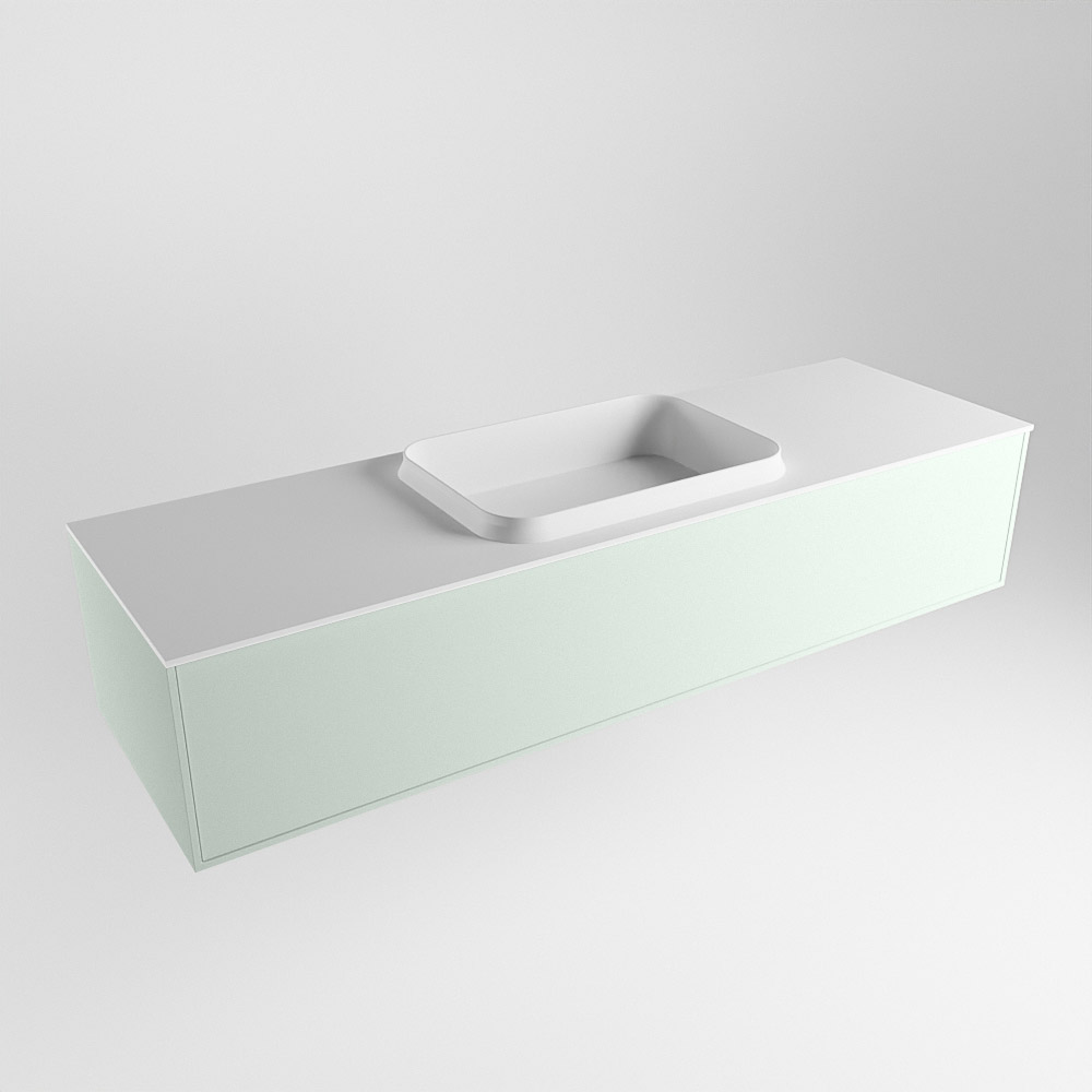 MONDIAZ ERIN 150cm mueble de baño color Greey 1 cajón. Lavabo RIDGE Centro sin orificio color Talc. 4 MONDIAZ ERIN 150cm mueble de baño color Greey 1 cajón. Lavabo RIDGE Centro sin orificio color Talc. - Imagen 4