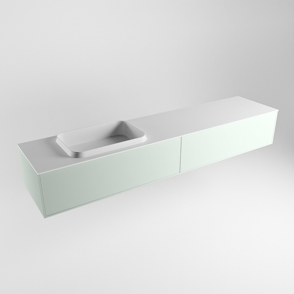 MONDIAZ ERIN 200cm mueble de baño color Greey 2 cajones. Lavabo RIDGE Izquierda 1 orificio color Talc. 4 MONDIAZ ERIN 200cm mueble de baño color Greey 2 cajones. Lavabo RIDGE Izquierda 1 orificio color Talc. - Imagen 4