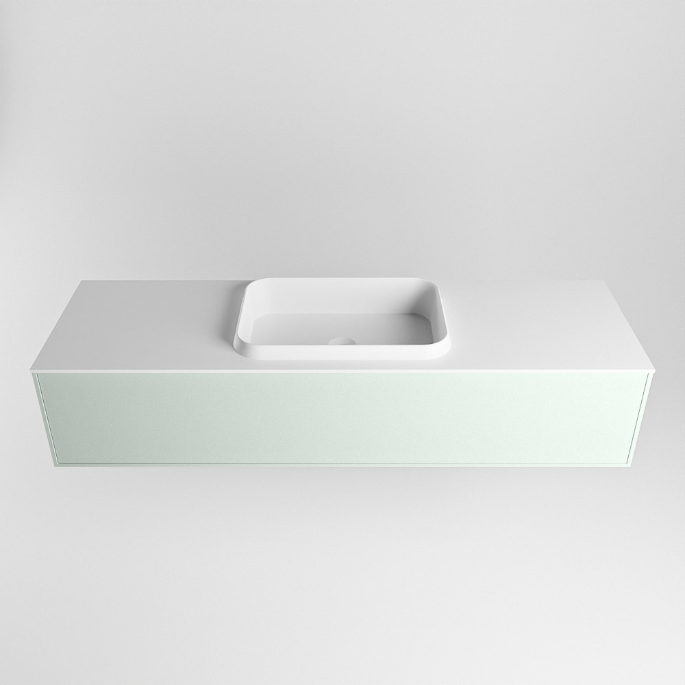 MONDIAZ ERIN 150cm mueble de baño color Greey 1 cajón. Lavabo RIDGE Centro sin orificio color Talc. 5 MONDIAZ ERIN 150cm mueble de baño color Greey 1 cajón. Lavabo RIDGE Centro sin orificio color Talc. - Imagen 5