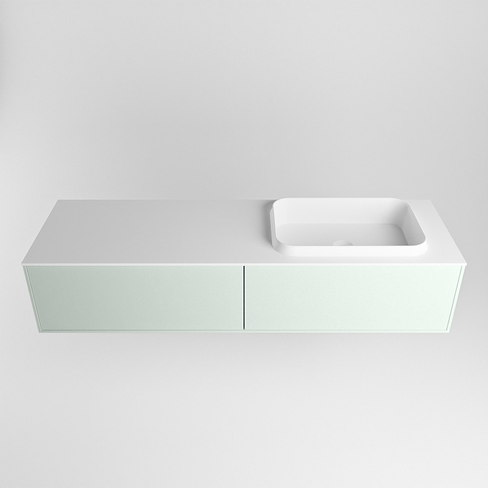MONDIAZ ERIN 150cm mueble de baño color Greey 2 cajones. Lavabo RIDGE Derecho 1 orificio color Talc. 5 MONDIAZ ERIN 150cm mueble de baño color Greey 2 cajones. Lavabo RIDGE Derecho 1 orificio color Talc. - Imagen 5