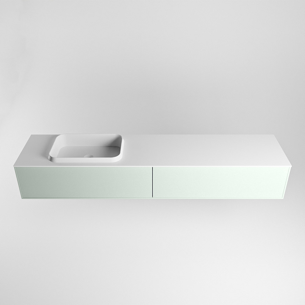 MONDIAZ ERIN 200cm mueble de baño color Greey 2 cajones. Lavabo RIDGE Izquierda 1 orificio color Talc. 5 MONDIAZ ERIN 200cm mueble de baño color Greey 2 cajones. Lavabo RIDGE Izquierda 1 orificio color Talc. - Imagen 5