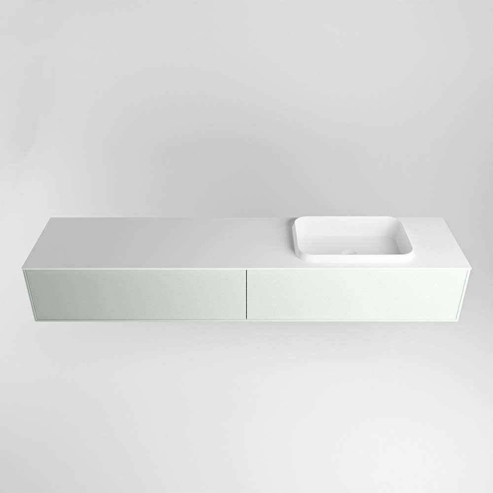 MONDIAZ ERIN 200cm mueble de baño color Greey 2 cajones. Lavabo RIDGE Derecho 1 orificio color Talc. 5 MONDIAZ ERIN 200cm mueble de baño color Greey 2 cajones. Lavabo RIDGE Derecho 1 orificio color Talc. - Imagen 5