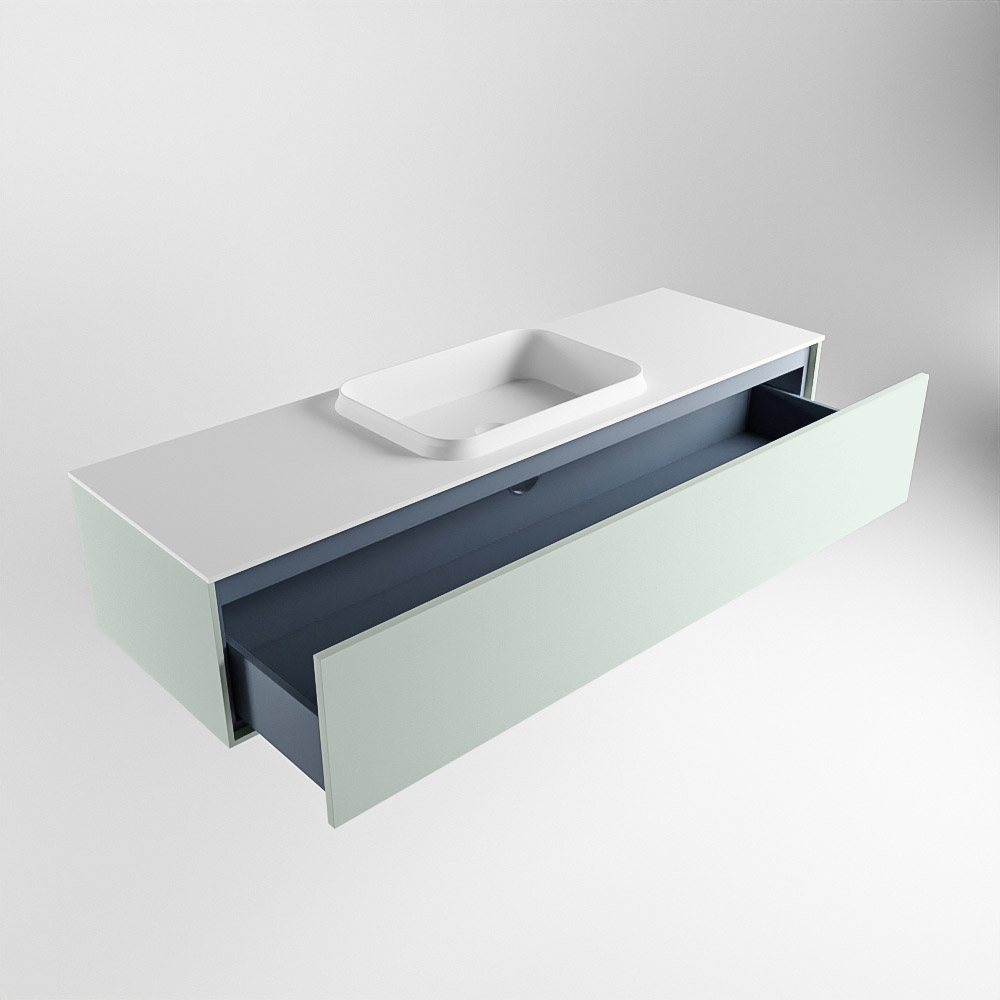 MONDIAZ ERIN 150cm mueble de baño color Greey 1 cajón. Lavabo RIDGE Centro sin orificio color Talc. 6 MONDIAZ ERIN 150cm mueble de baño color Greey 1 cajón. Lavabo RIDGE Centro sin orificio color Talc. - Imagen 6