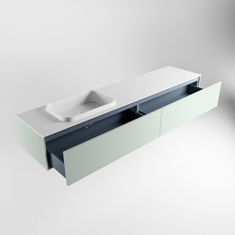 MONDIAZ ERIN 200cm mueble de baño color Greey 2 cajones. Lavabo RIDGE Izquierda 1 orificio color Talc. 6 MONDIAZ ERIN 200cm mueble de baño color Greey 2 cajones. Lavabo RIDGE Izquierda 1 orificio color Talc. - Imagen 6