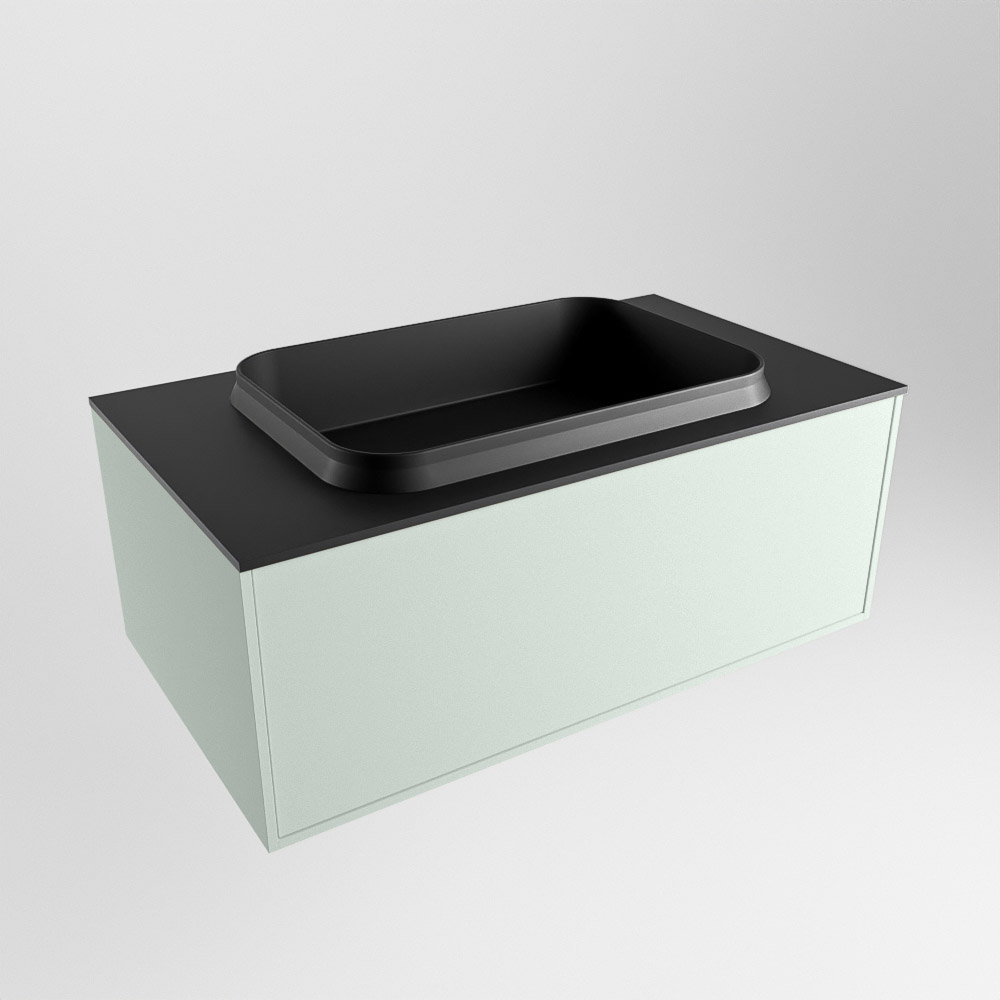 MONDIAZ ERIN 80cm mueble de baño color Greey 1 cajón. Lavabo RIDGE Centro 1 orificio color Urban. 4 MONDIAZ ERIN 80cm mueble de baño color Greey 1 cajón. Lavabo RIDGE Centro 1 orificio color Urban. - Imagen 4
