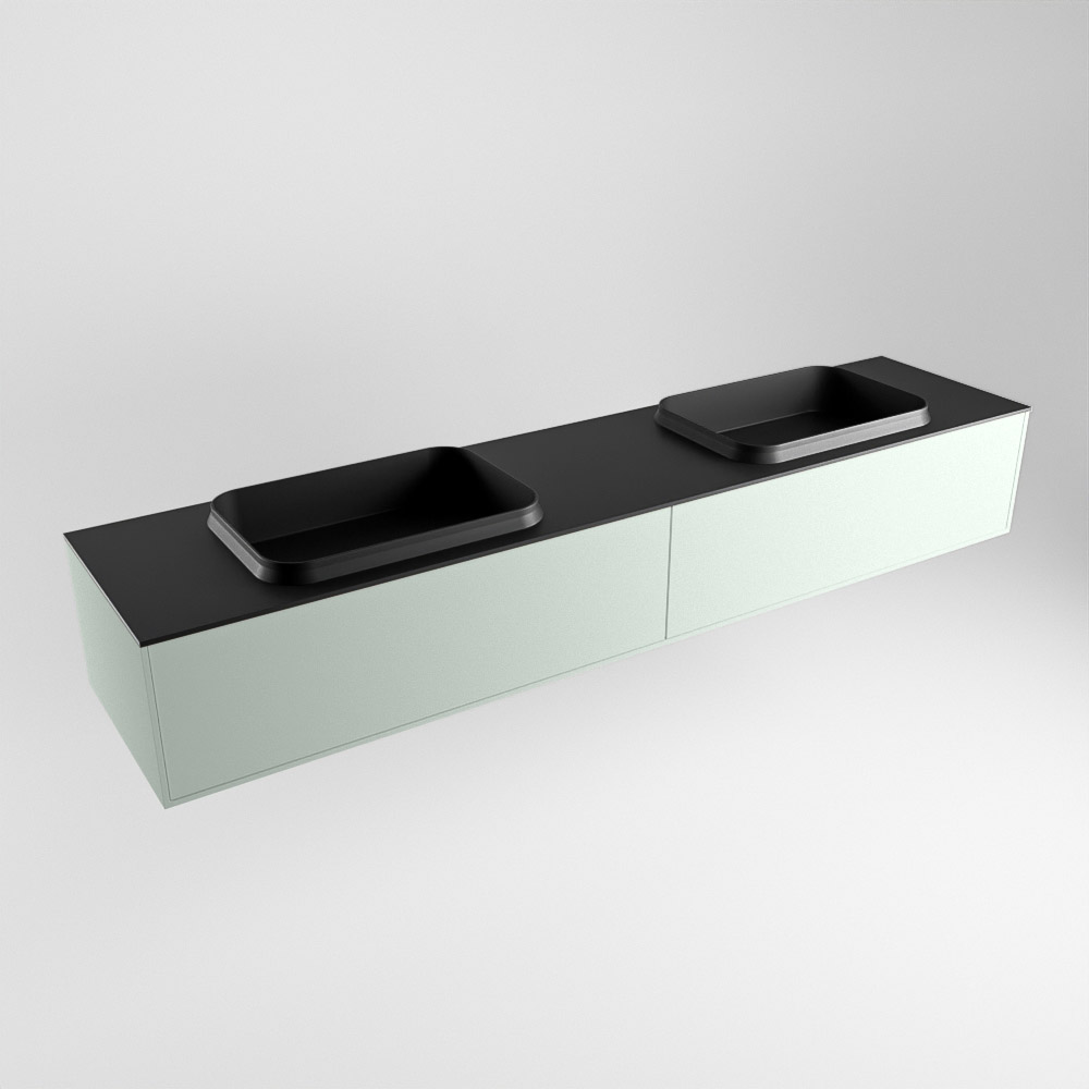 MONDIAZ ERIN 200cm mueble de baño color Greey 2 cajones. Lavabo RIDGE Doble sin orificio color Urban. 4 MONDIAZ ERIN 200cm mueble de baño color Greey 2 cajones. Lavabo RIDGE Doble sin orificio color Urban. - Imagen 4