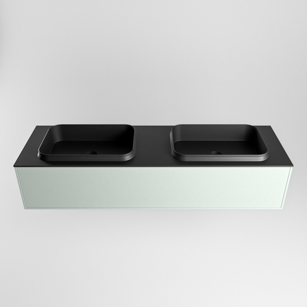 MONDIAZ ERIN 150cm mueble de baño color Greey 1 cajón. Lavabo RIDGE Doble sin orificio color Urban. 5 MONDIAZ ERIN 150cm mueble de baño color Greey 1 cajón. Lavabo RIDGE Doble sin orificio color Urban. - Imagen 5
