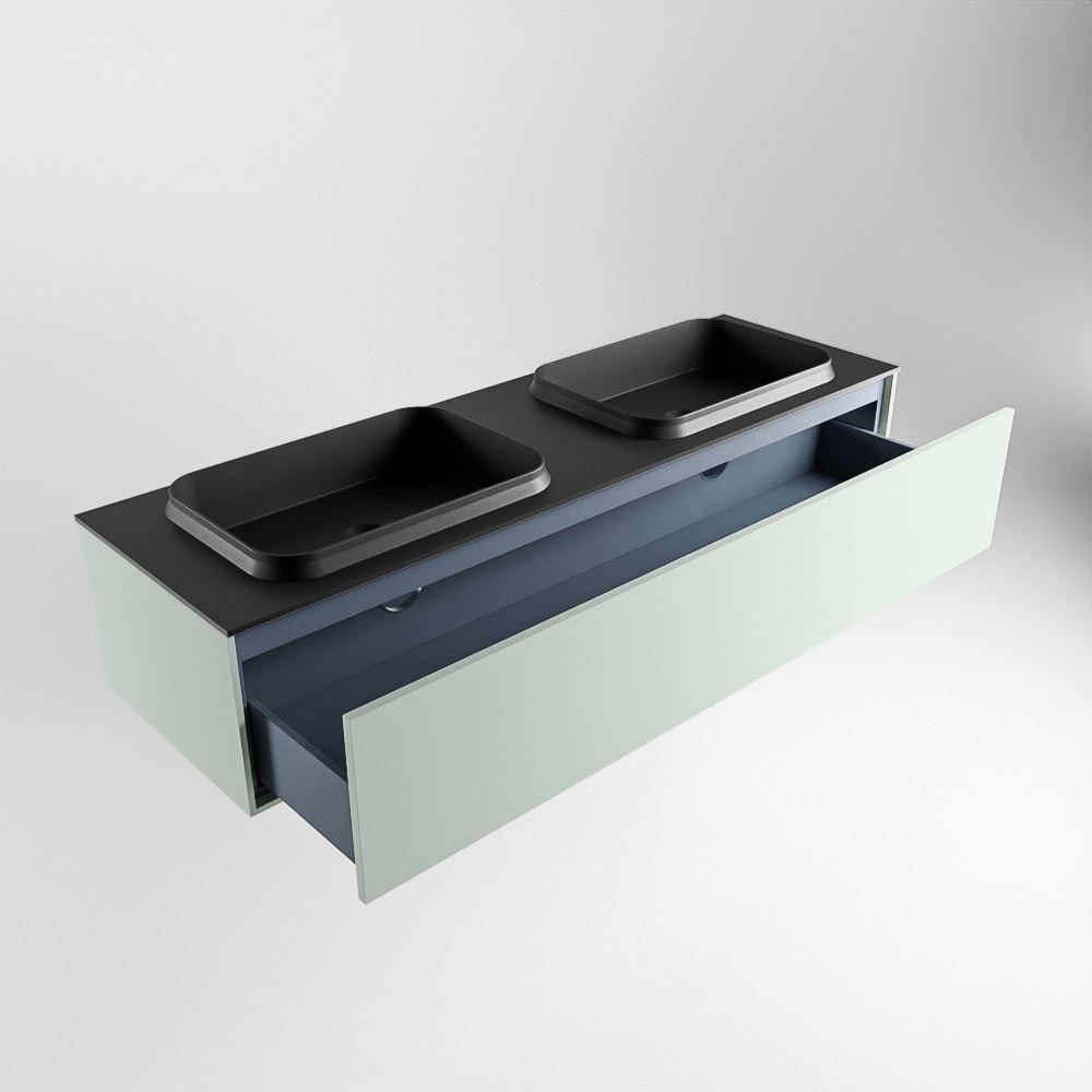 MONDIAZ ERIN 150cm mueble de baño color Greey 1 cajón. Lavabo RIDGE Doble sin orificio color Urban. 6 MONDIAZ ERIN 150cm mueble de baño color Greey 1 cajón. Lavabo RIDGE Doble sin orificio color Urban. - Imagen 6