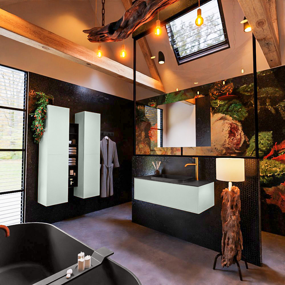 MONDIAZ ERIN 100cm mueble de baño color Greey 1 cajón. Lavabo RIDGE Centro 1 orificio color Urban. 2 MONDIAZ ERIN 100cm mueble de baño color Greey 1 cajón. Lavabo RIDGE Centro 1 orificio color Urban. - Imagen 2