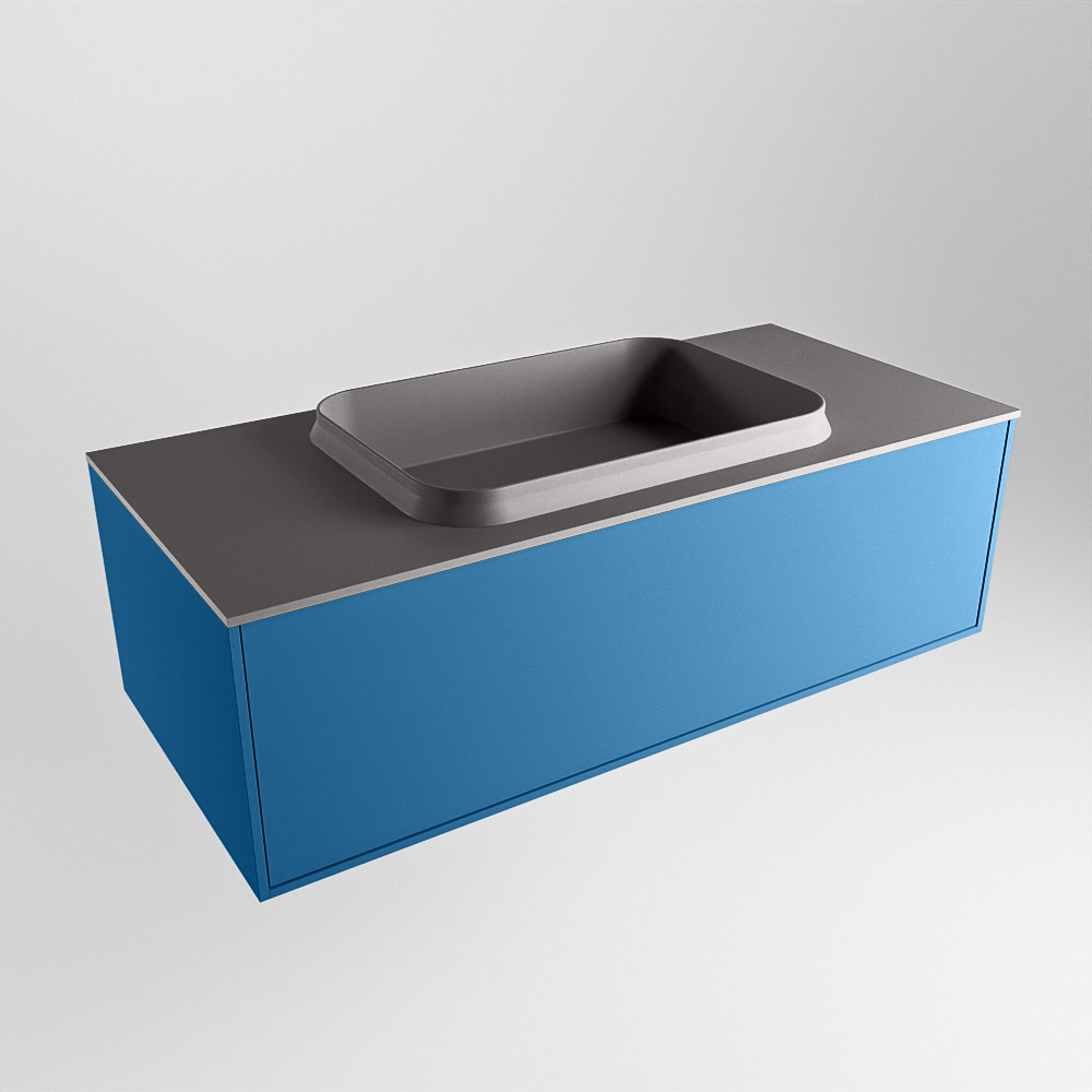 MONDIAZ ERIN 100cm mueble de baño color Jeans 1 cajón. Lavabo RIDGE Centro sin orificio color Dark Grey. 4 MONDIAZ ERIN 100cm mueble de baño color Jeans 1 cajón. Lavabo RIDGE Centro sin orificio color Dark Grey. - Imagen 4