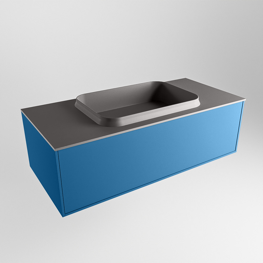 MONDIAZ ERIN 100cm mueble de baño color Jeans 1 cajón. Lavabo RIDGE Centro 1 orificio color Dark Grey. 4 MONDIAZ ERIN 100cm mueble de baño color Jeans 1 cajón. Lavabo RIDGE Centro 1 orificio color Dark Grey. - Imagen 4