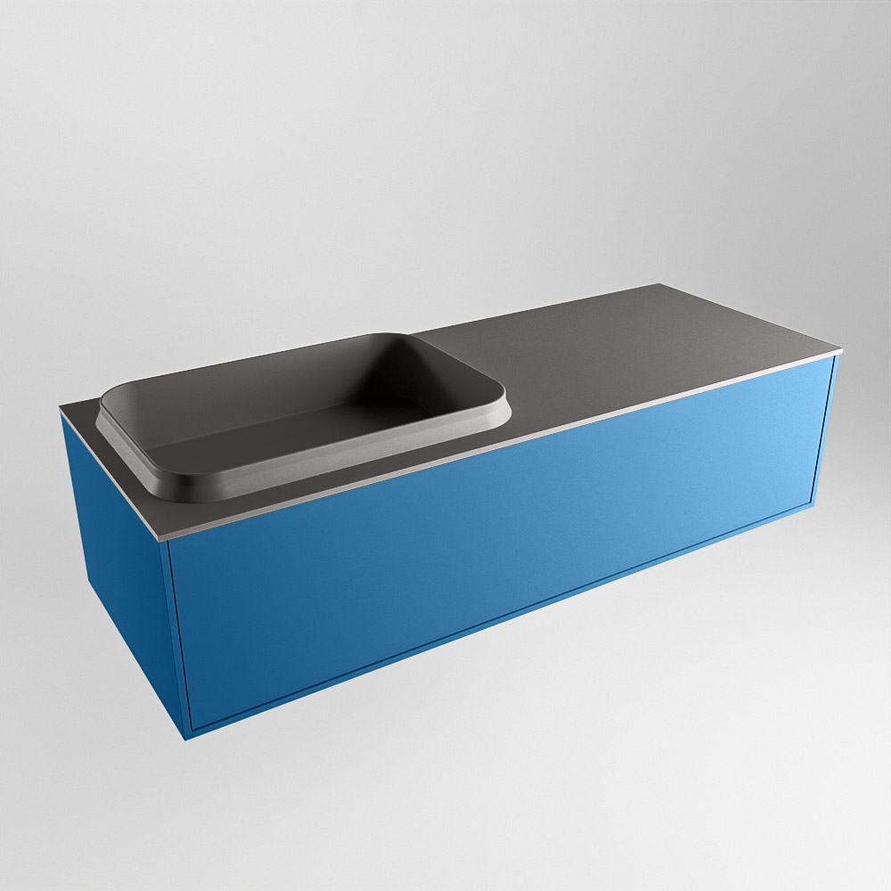 MONDIAZ ERIN 120cm mueble de baño color Jeans 1 cajón. Lavabo RIDGE Izquierda sin orificio color Dark Grey. 4 MONDIAZ ERIN 120cm mueble de baño color Jeans 1 cajón. Lavabo RIDGE Izquierda sin orificio color Dark Grey. - Imagen 4
