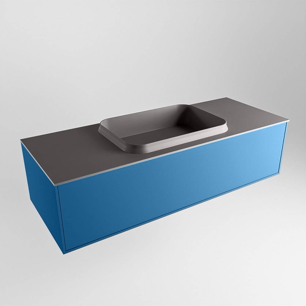MONDIAZ ERIN 120cm mueble de baño color Jeans 1 cajón. Lavabo RIDGE Centro 1 orificio color Dark Grey. 4 MONDIAZ ERIN 120cm mueble de baño color Jeans 1 cajón. Lavabo RIDGE Centro 1 orificio color Dark Grey. - Imagen 4