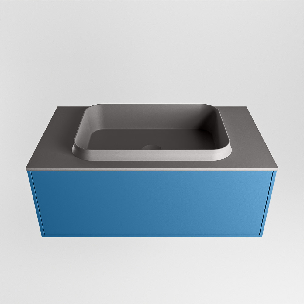 MONDIAZ ERIN 80cm mueble de baño color Jeans 1 cajón. Lavabo RIDGE Centro 1 orificio color Dark Grey. 5 MONDIAZ ERIN 80cm mueble de baño color Jeans 1 cajón. Lavabo RIDGE Centro 1 orificio color Dark Grey. - Imagen 5