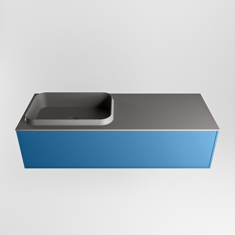 MONDIAZ ERIN 120cm mueble de baño color Jeans 1 cajón. Lavabo RIDGE Izquierda sin orificio color Dark Grey. 5 MONDIAZ ERIN 120cm mueble de baño color Jeans 1 cajón. Lavabo RIDGE Izquierda sin orificio color Dark Grey. - Imagen 5