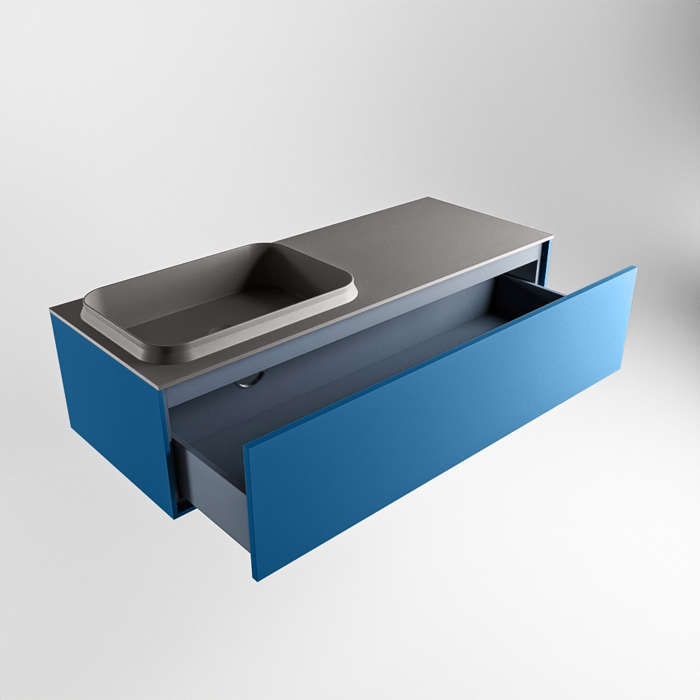 MONDIAZ ERIN 120cm mueble de baño color Jeans 1 cajón. Lavabo RIDGE Izquierda sin orificio color Dark Grey. 6 MONDIAZ ERIN 120cm mueble de baño color Jeans 1 cajón. Lavabo RIDGE Izquierda sin orificio color Dark Grey. - Imagen 6