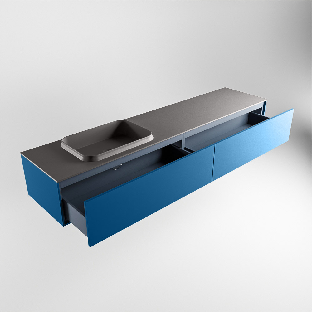 MONDIAZ ERIN 200cm mueble de baño color Jeans 2 cajones. Lavabo RIDGE Izquierda 1 orificio color Dark Grey. 6 MONDIAZ ERIN 200cm mueble de baño color Jeans 2 cajones. Lavabo RIDGE Izquierda 1 orificio color Dark Grey. - Imagen 6