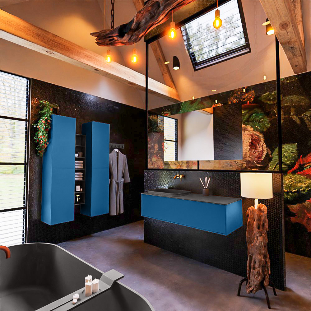 MONDIAZ ERIN 120cm mueble de baño color Jeans 1 cajón. Lavabo RIDGE Izquierda sin orificio color Dark Grey. 2 MONDIAZ ERIN 120cm mueble de baño color Jeans 1 cajón. Lavabo RIDGE Izquierda sin orificio color Dark Grey. - Imagen 2