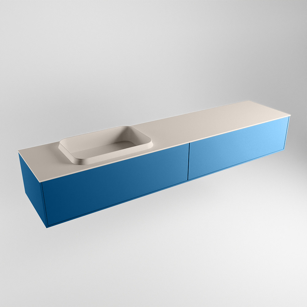 MONDIAZ ERIN 200cm mueble de baño color Jeans 2 cajones. Lavabo RIDGE Izquierda sin orificio color Linen. 4 MONDIAZ ERIN 200cm mueble de baño color Jeans 2 cajones. Lavabo RIDGE Izquierda sin orificio color Linen. - Imagen 4